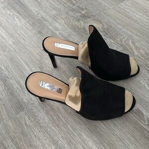 Black Open-Toe Mules